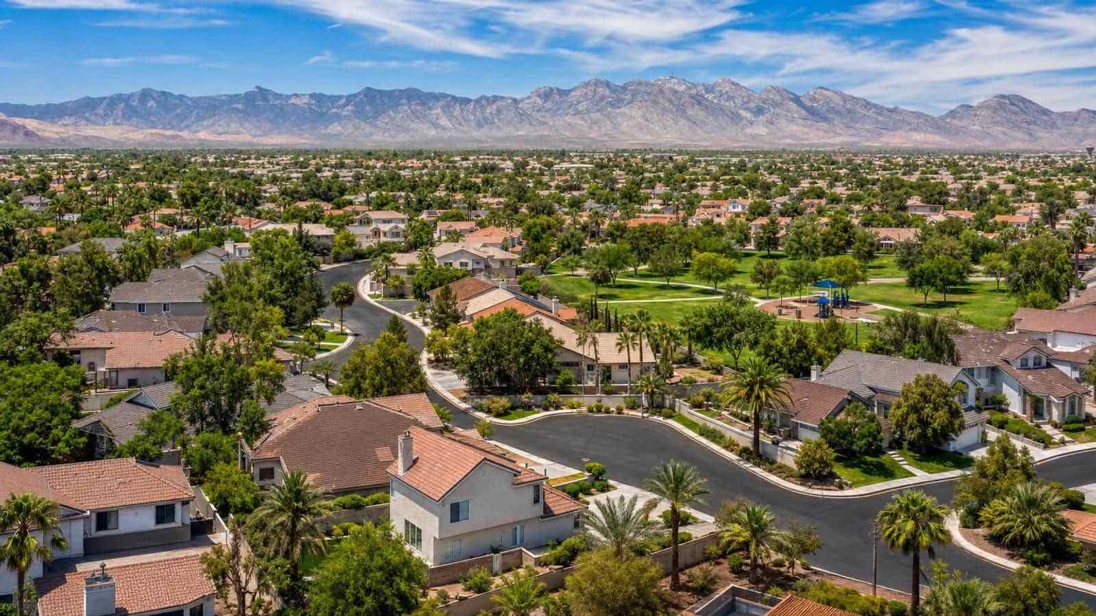 Spring Valley, Las Vegas residential neighborhood with the Spring Mountains beyond