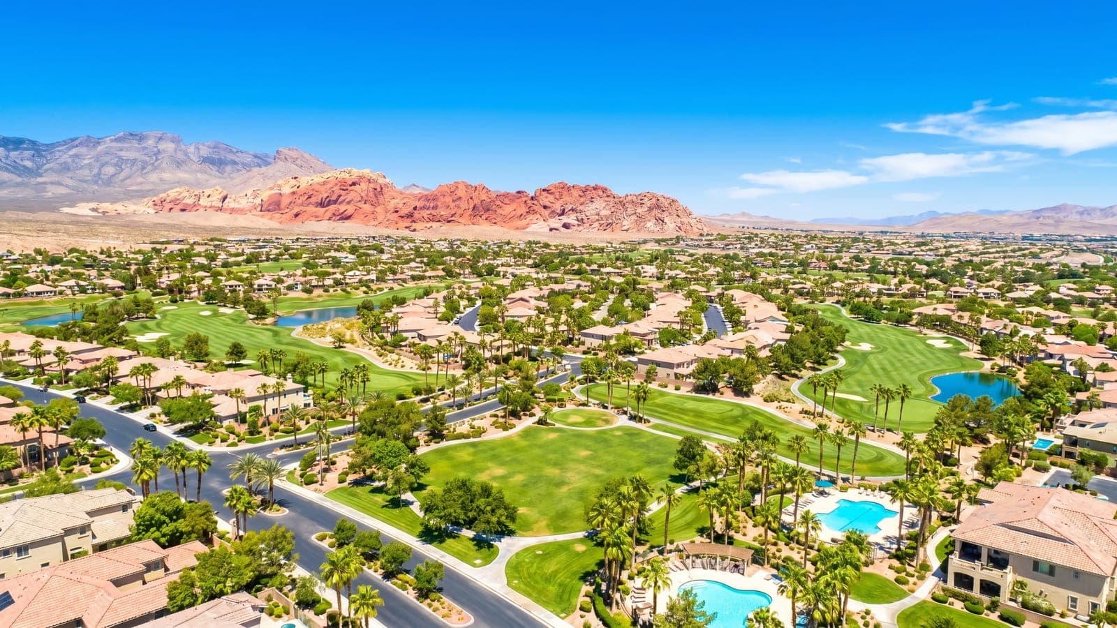 Summerlin master-planned community with Red Rock Canyon backdrop