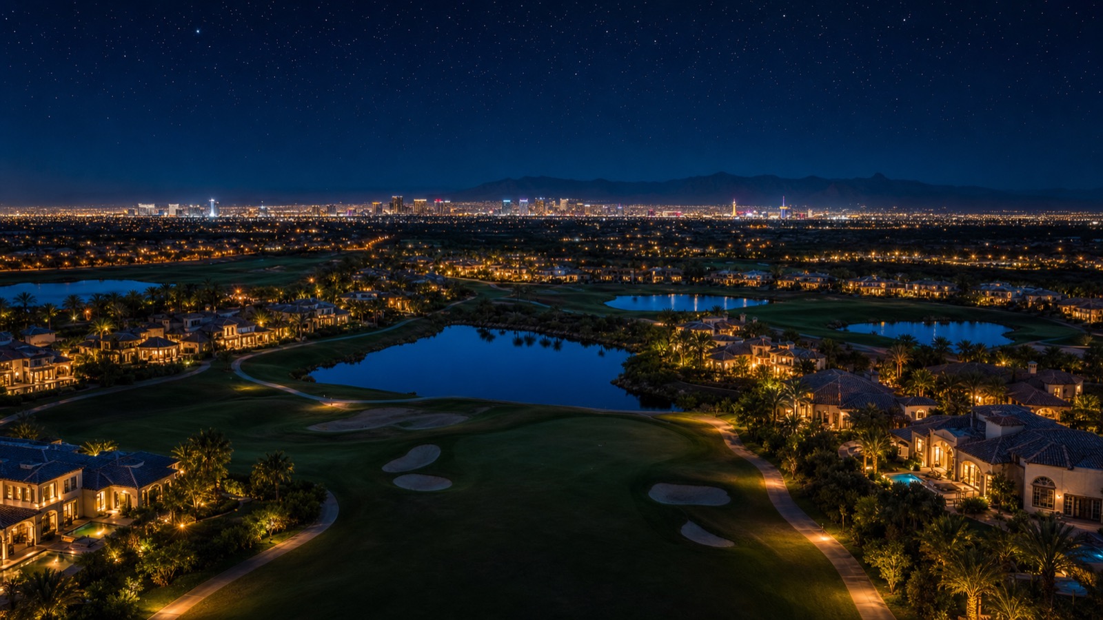 Golf course fairway inside a guard-gated Las Vegas community, the amenity that anchors most affordable gated neighborhoods