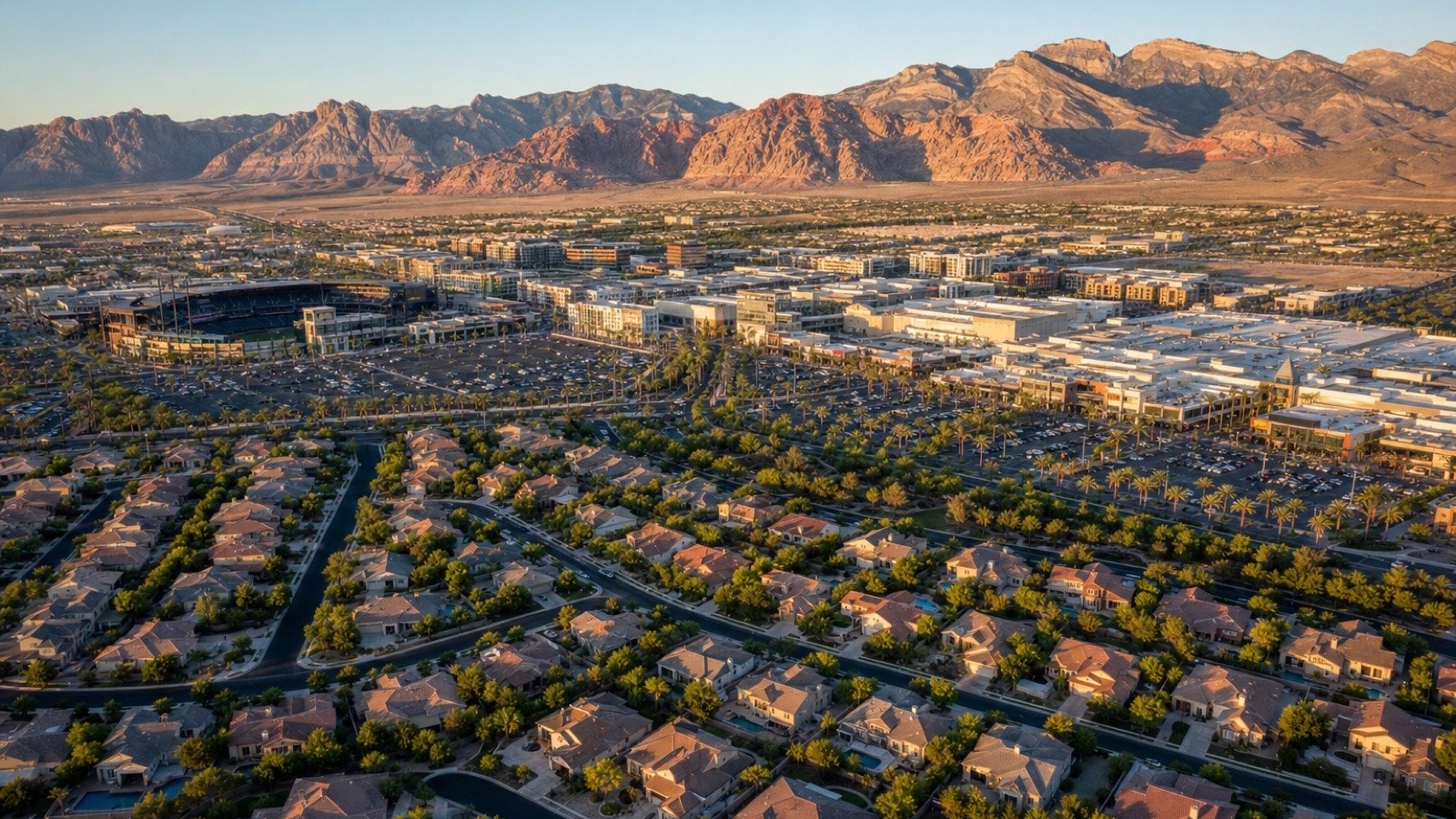 Las Vegas valley representing Nevada's no-state-income-tax advantage over Arizona for relocating buyers